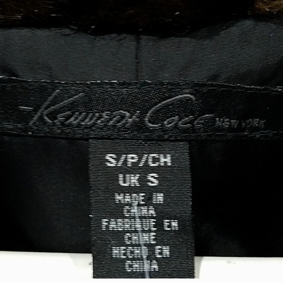 KENNETH COLE NY FAUX FUR DARK BROWN SHORT COAT VEGAN - Picture 8 of 10